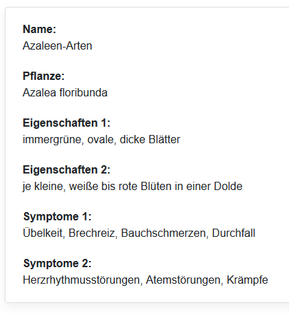 Datenbank mit Giftinformationen