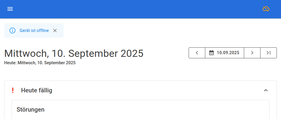 Offline-Meldung